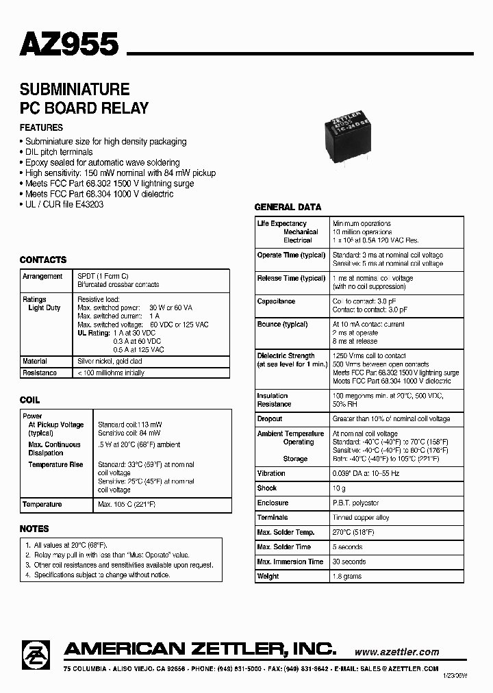 AZ955-1C-15DE_4626982.PDF Datasheet