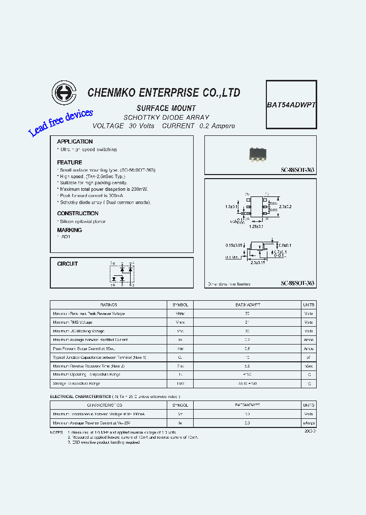 BAT54ADWPT_4765024.PDF Datasheet