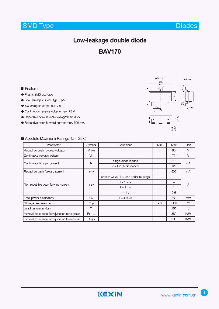 BAV170_4308393.PDF Datasheet