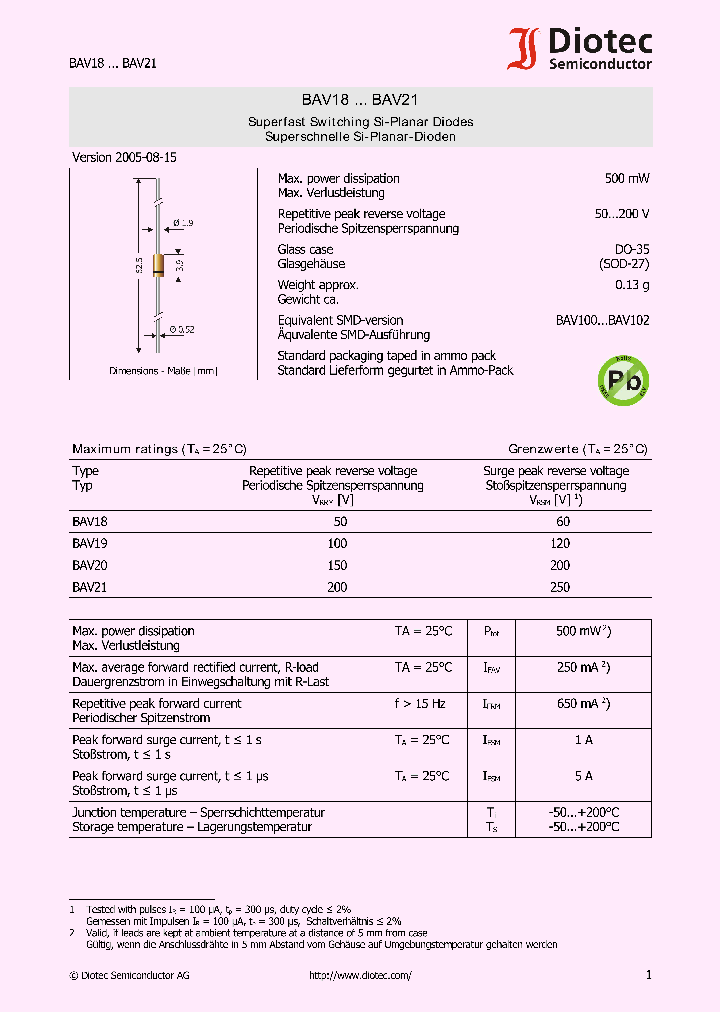 BAV18_4400834.PDF Datasheet