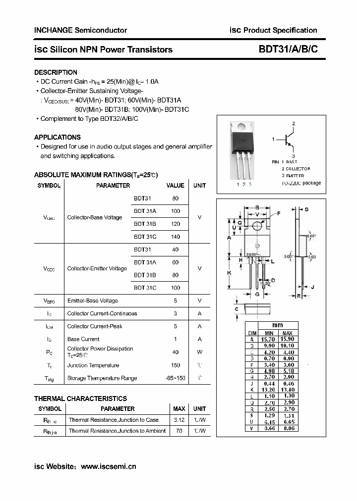 BDT31C_4455462.PDF Datasheet