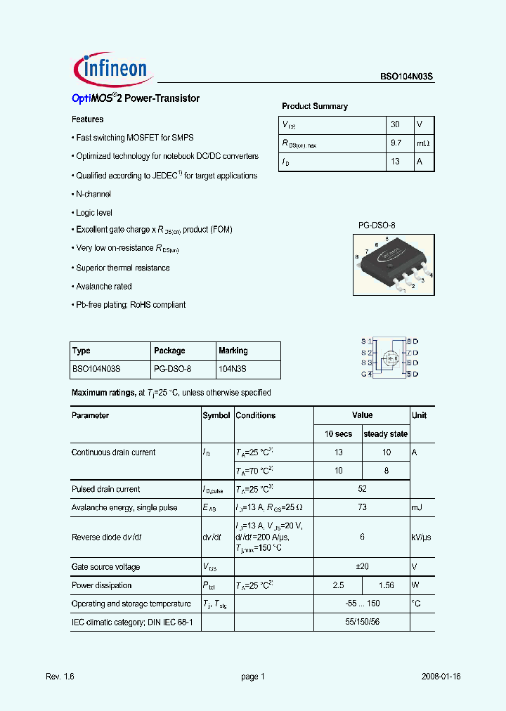 BSO104N03S08_4295271.PDF Datasheet