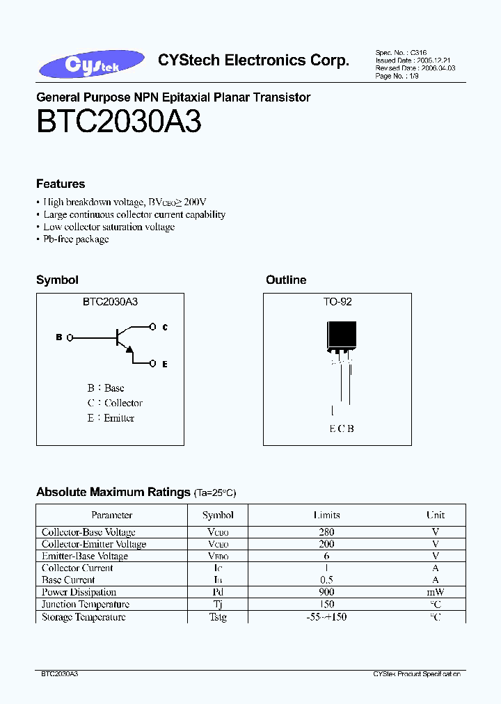 BTC2030A3_4629630.PDF Datasheet