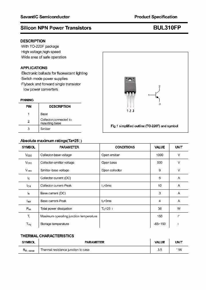 BUL310FP_4402272.PDF Datasheet