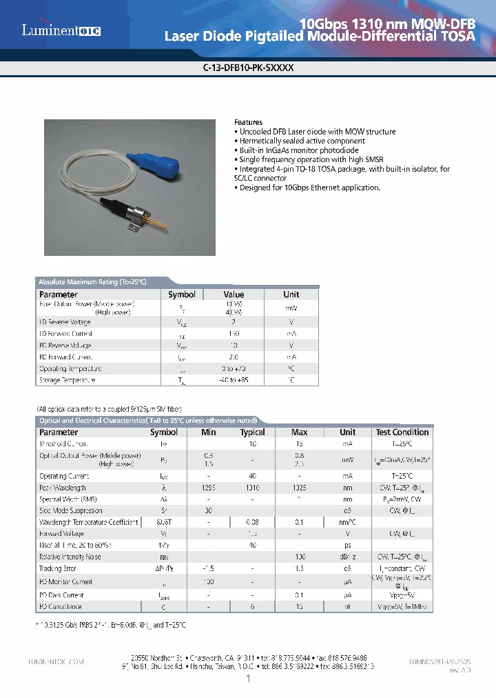 C-13-DFB10-PK-SLC2I_4691314.PDF Datasheet