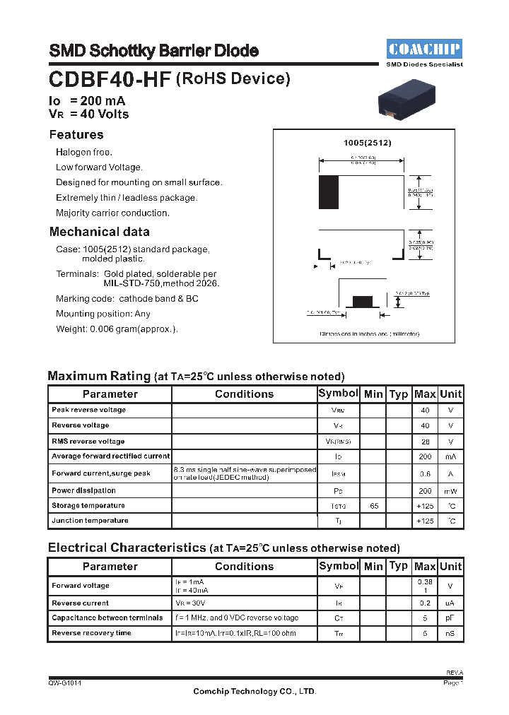 CDBF40-HF_4633453.PDF Datasheet