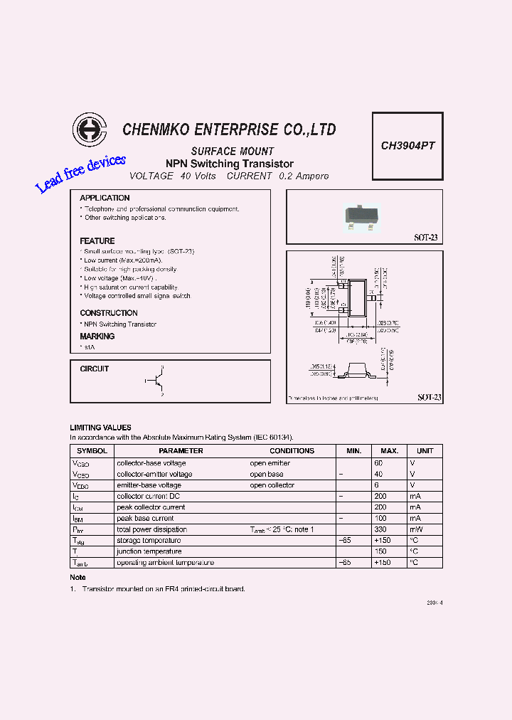 CH3904PT_4604538.PDF Datasheet