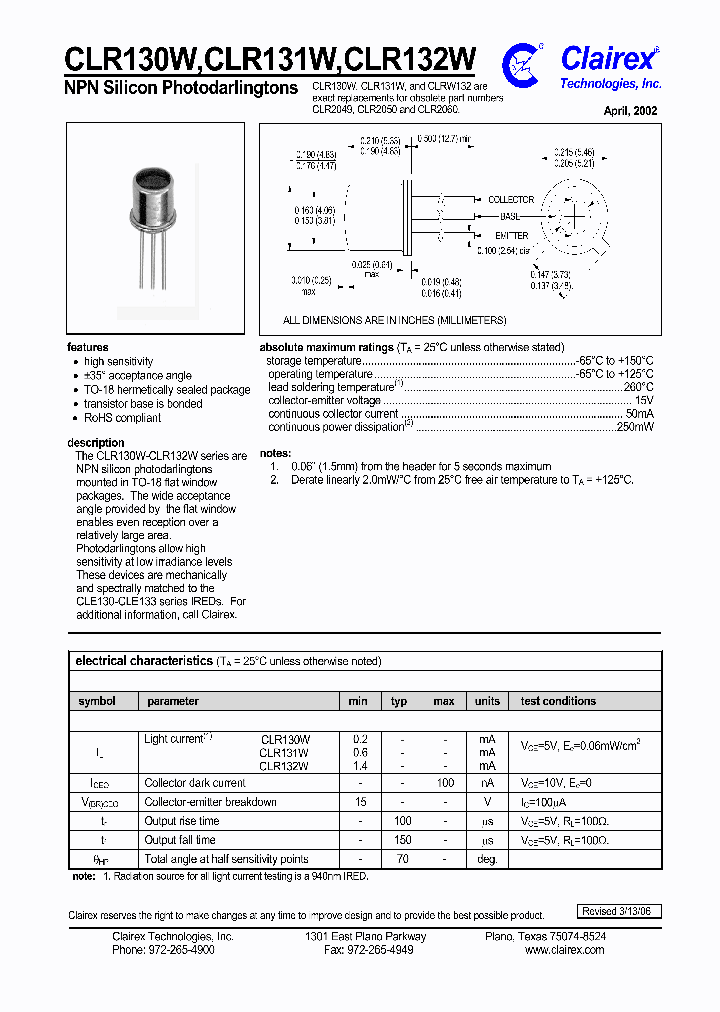 CLR130W_4708789.PDF Datasheet