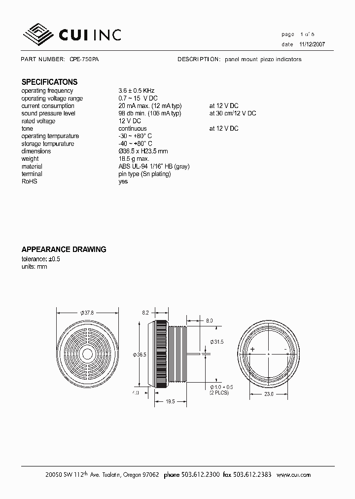 CPE-750PA_4490639.PDF Datasheet