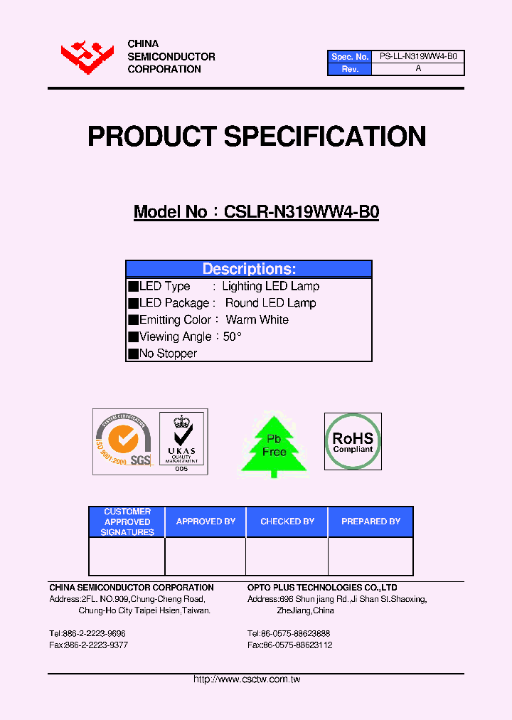 CSLR-N319WW4-B0_4432764.PDF Datasheet