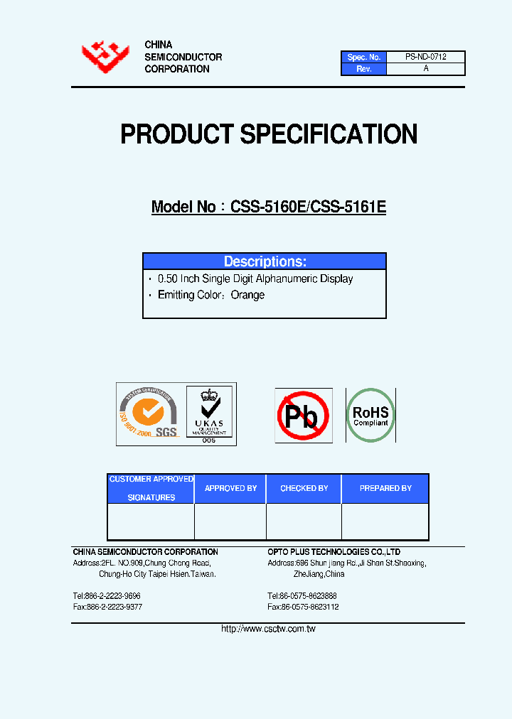 CSS-5160E_4740849.PDF Datasheet