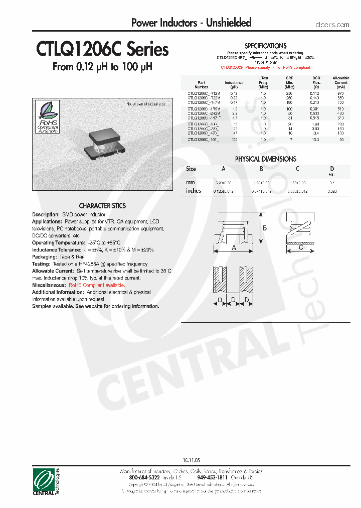 CTLQ1206C-100J_4450494.PDF Datasheet
