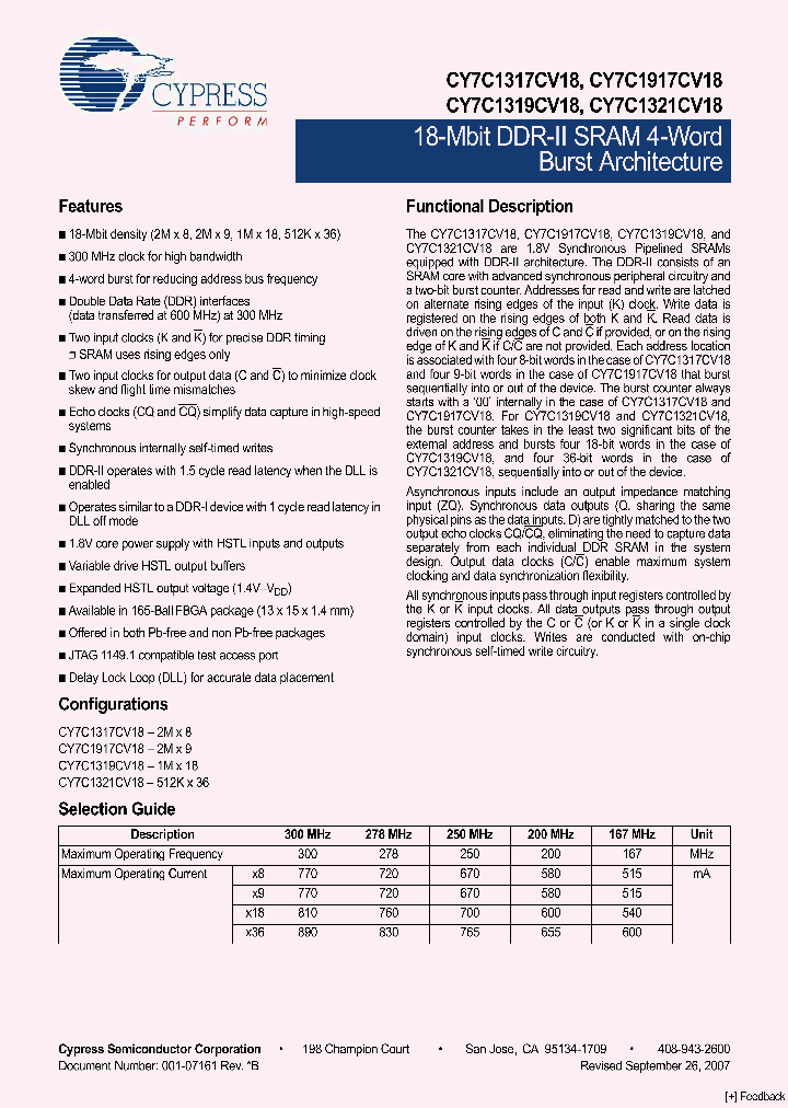 CY7C1319CV18-167BZC_4535879.PDF Datasheet