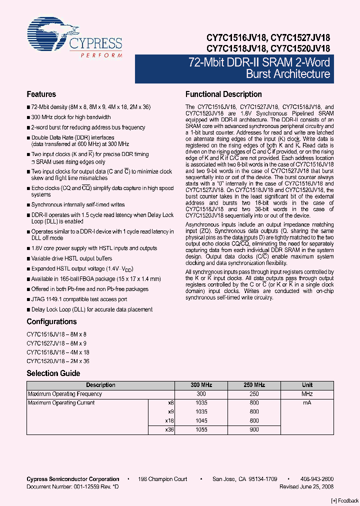 CY7C1520JV18-250BZC_4487441.PDF Datasheet