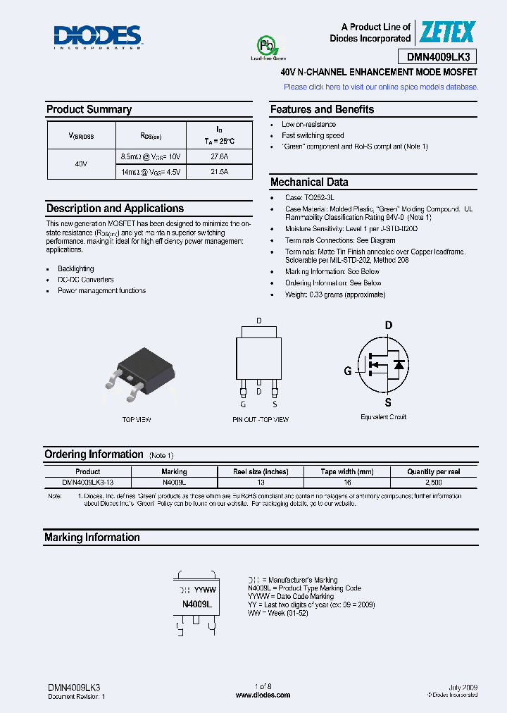 DMN4009LK3_4463238.PDF Datasheet