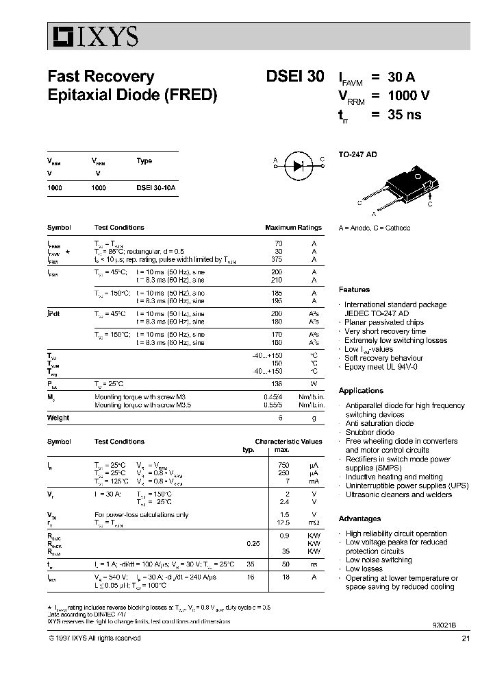 DSEI30-10A_4222437.PDF Datasheet