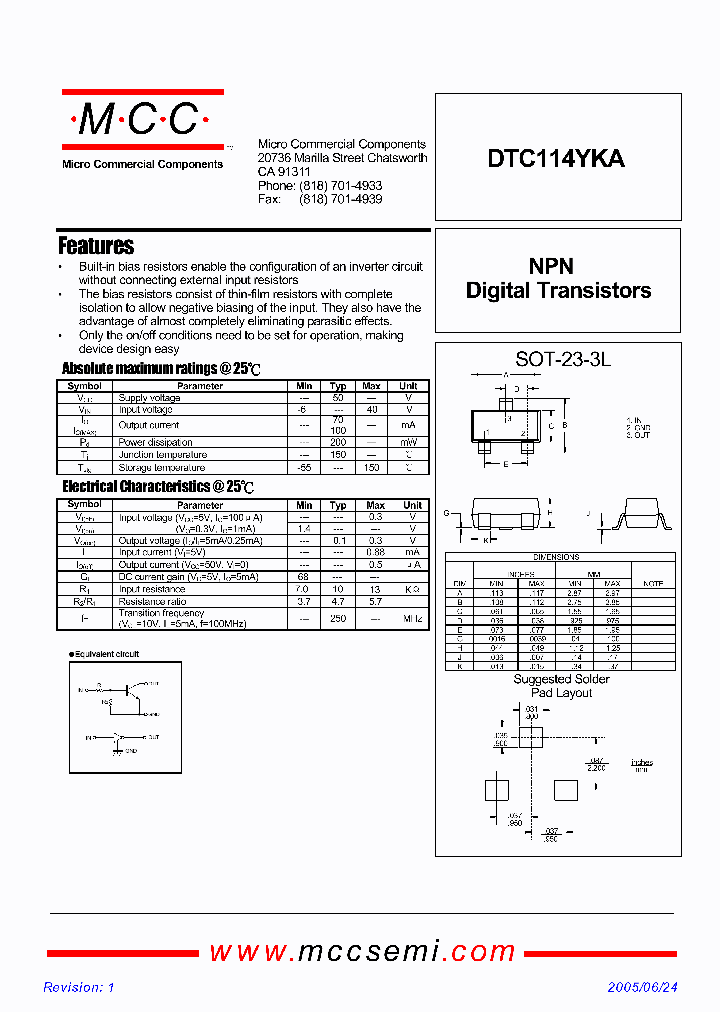 DTC114YKA_4913990.PDF Datasheet