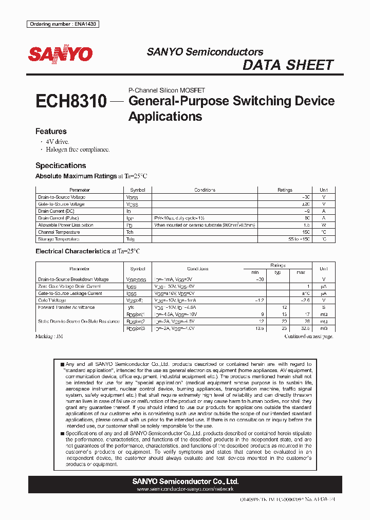ECH8310_4505265.PDF Datasheet