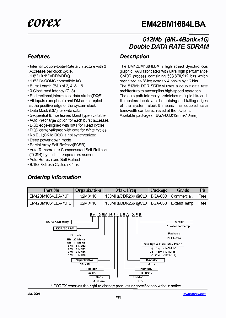 EM42BM1684LBA-75F_4186700.PDF Datasheet
