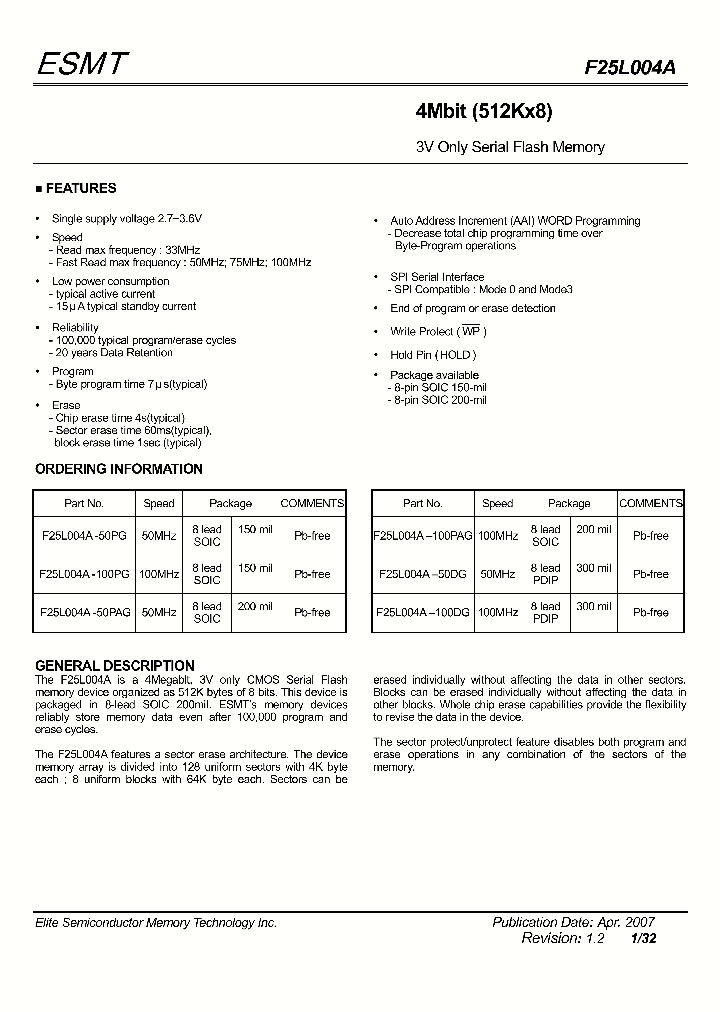 F25L004A-100DG_4193550.PDF Datasheet