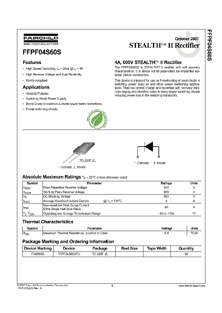 FFPF04S60S_4231326.PDF Datasheet