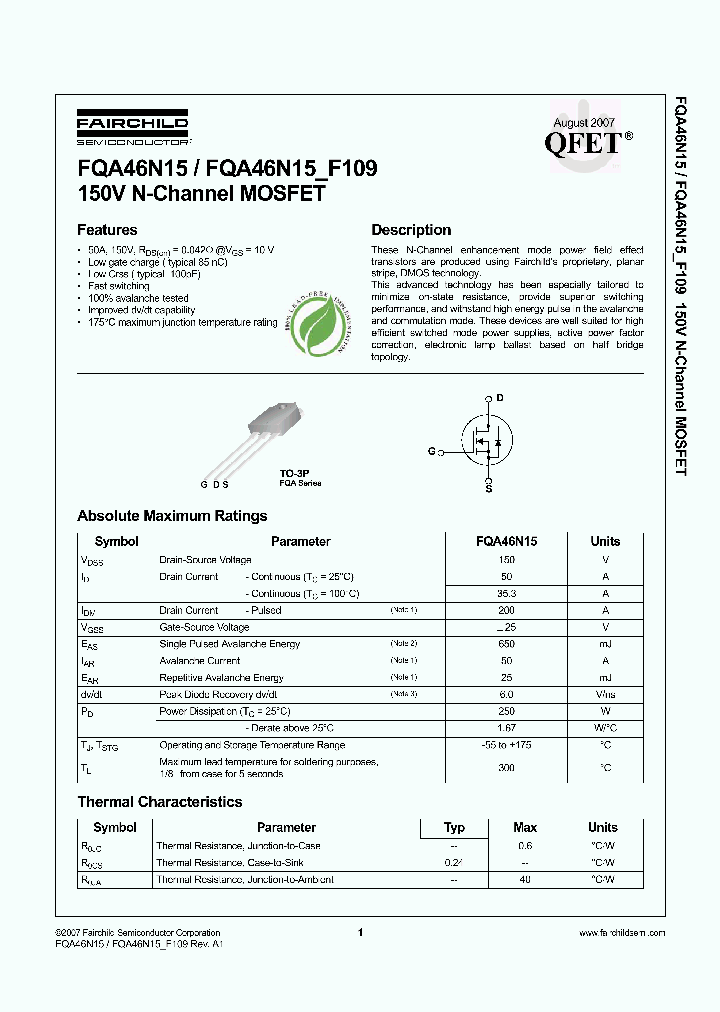 FQA46N1507_4350192.PDF Datasheet