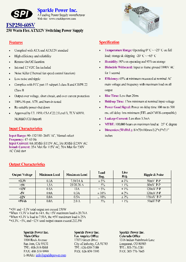 FSP250-60SV_4399271.PDF Datasheet