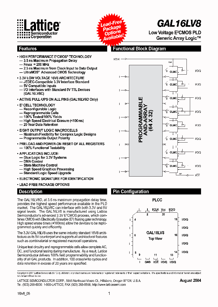 GAL16LV8C-10LJN_4326251.PDF Datasheet