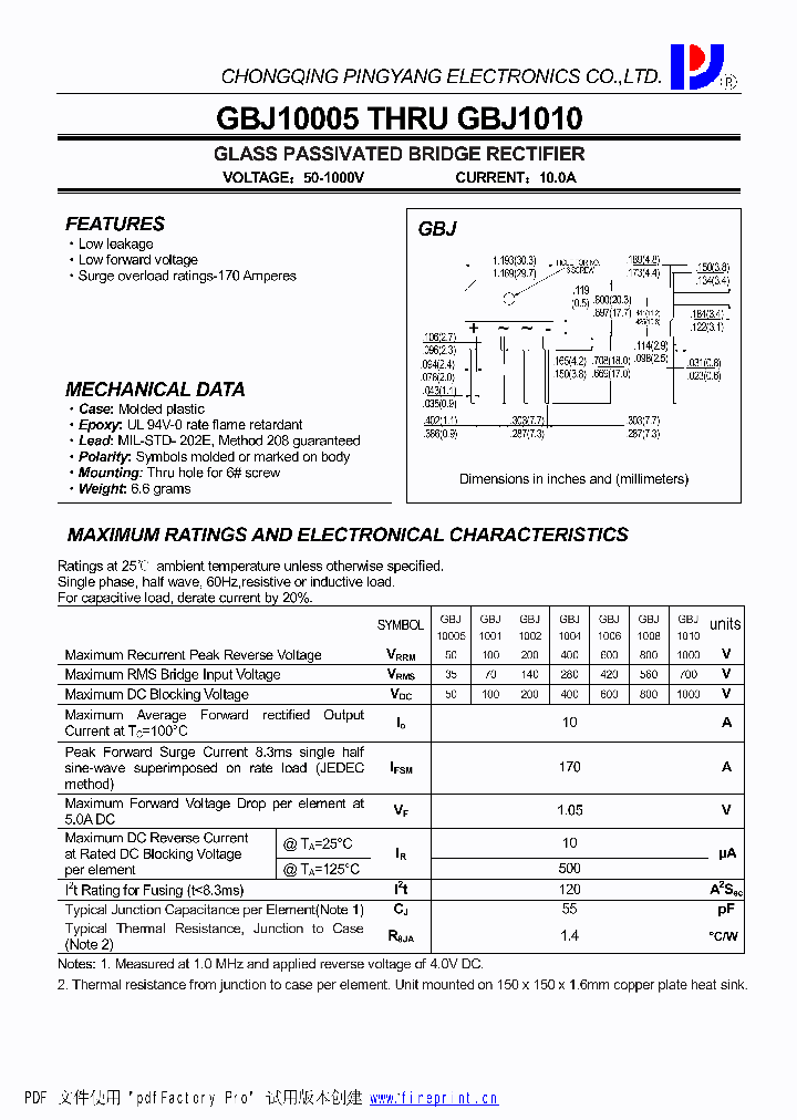 GBJ10005_4446775.PDF Datasheet