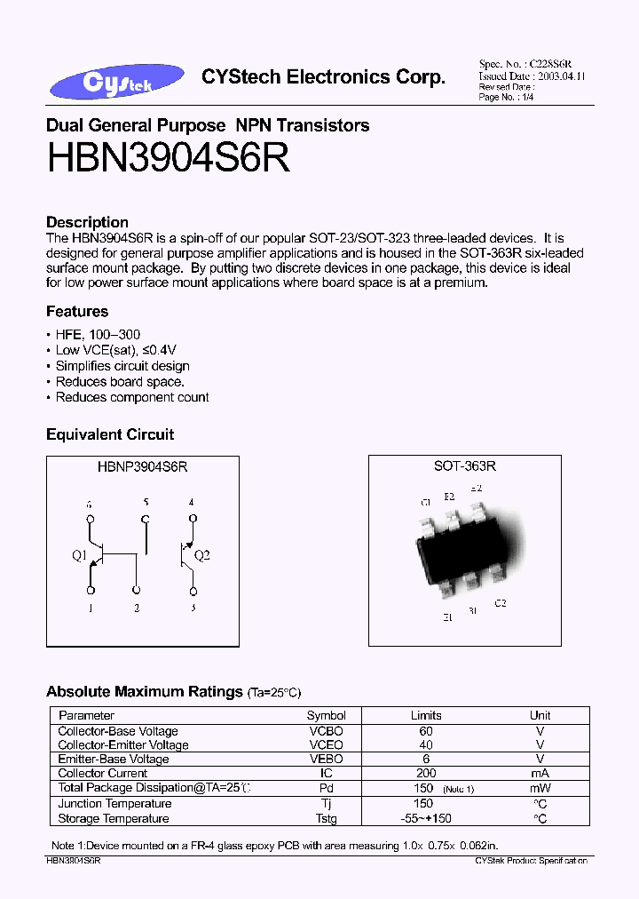 HBN3904S6R_4755689.PDF Datasheet