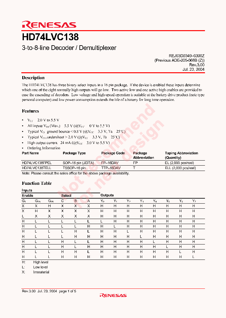 HD74LVC138_4430508.PDF Datasheet