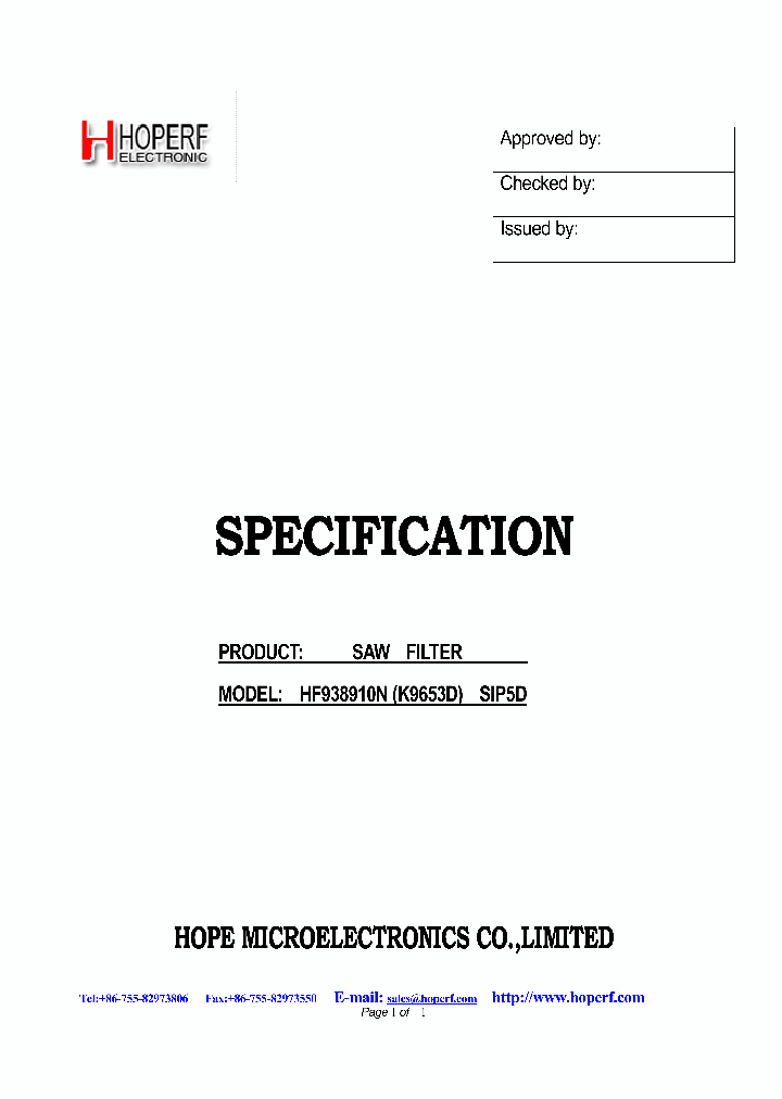 HF938910NSIP5D_4888838.PDF Datasheet