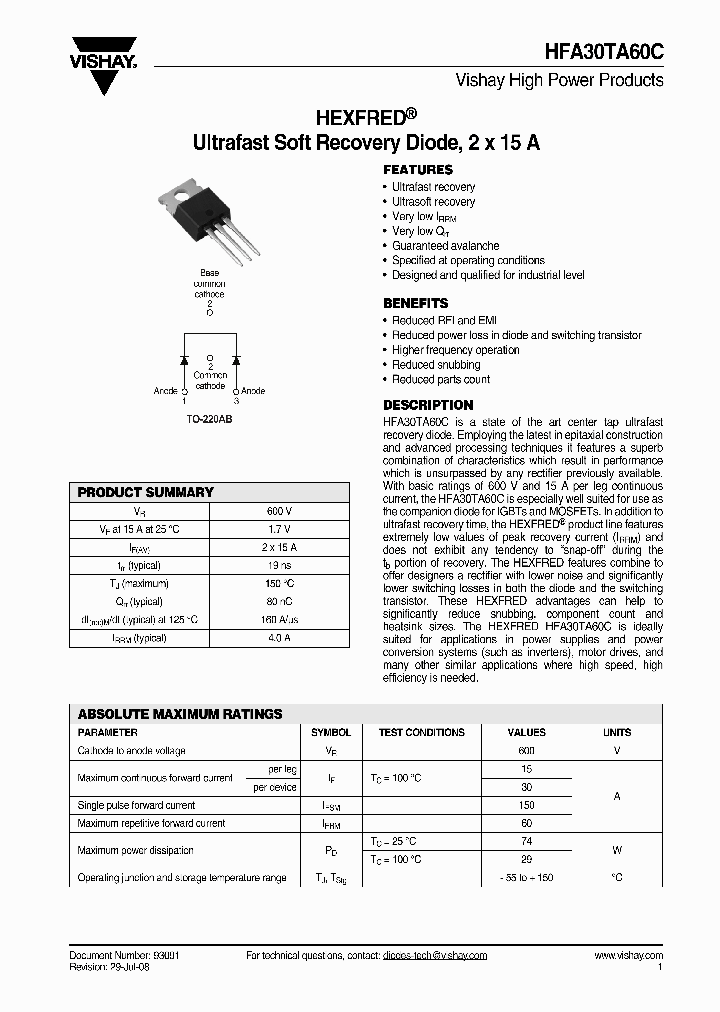 HFA30TA60C_4334726.PDF Datasheet