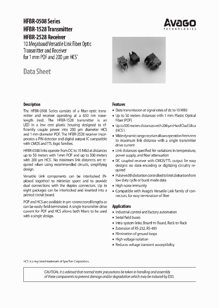 HFBR-0508_4291358.PDF Datasheet
