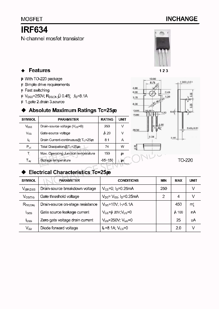 IRF634_4508984.PDF Datasheet