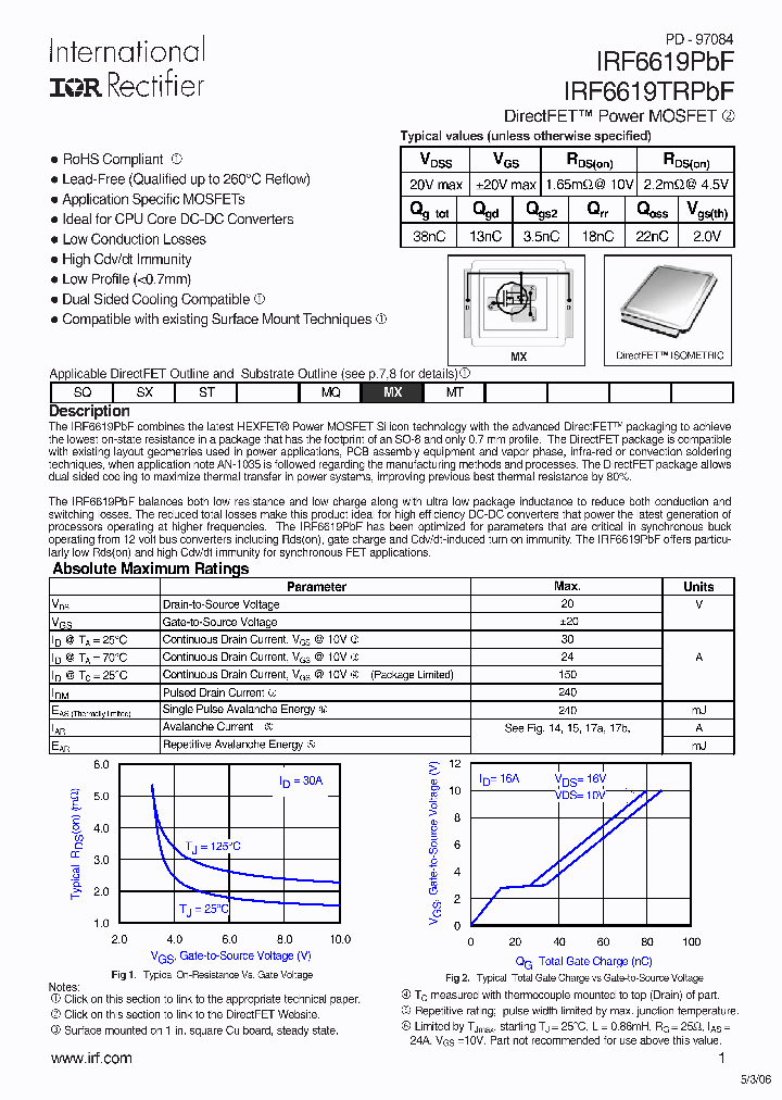 IRF6619TRPBF_4325080.PDF Datasheet