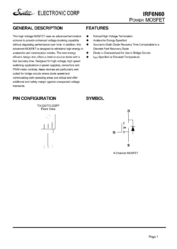 IRF6N60_4345943.PDF Datasheet