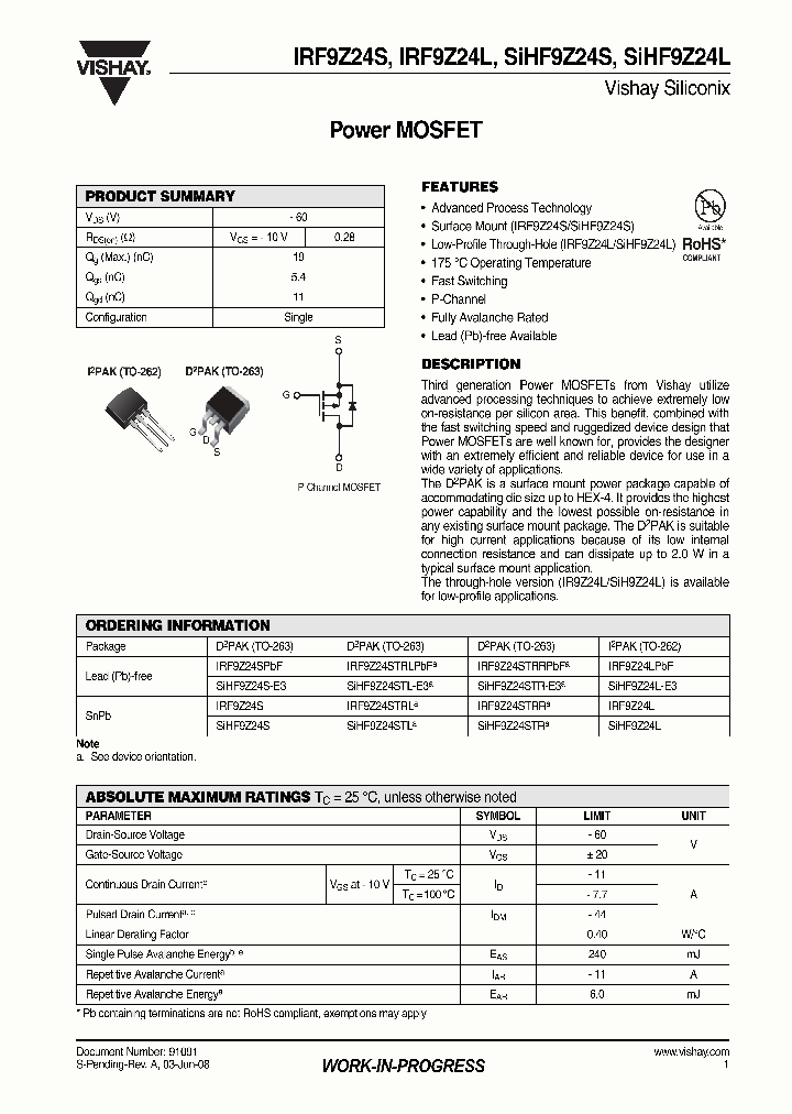 IRF9Z24L_4395063.PDF Datasheet