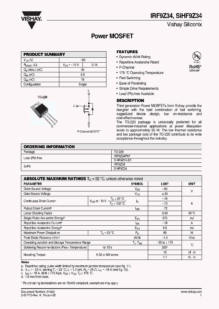 IRF9Z34_4334445.PDF Datasheet