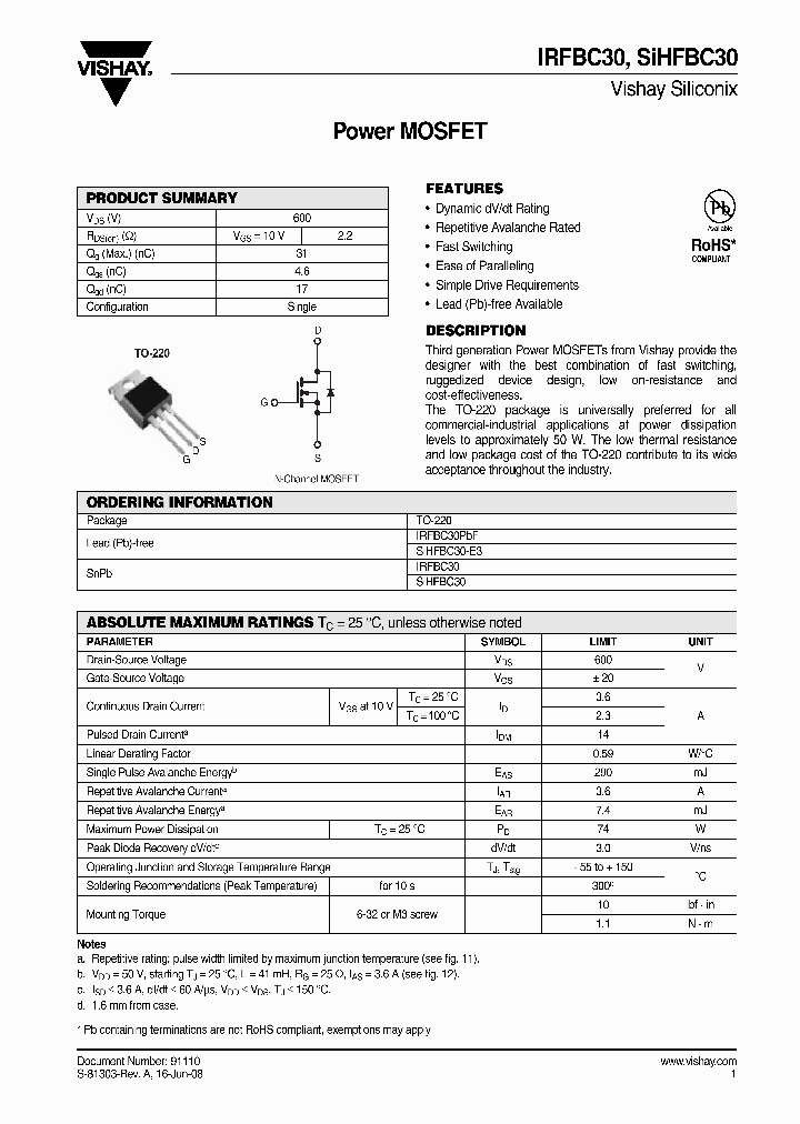 IRFBC30PBF_4254779.PDF Datasheet