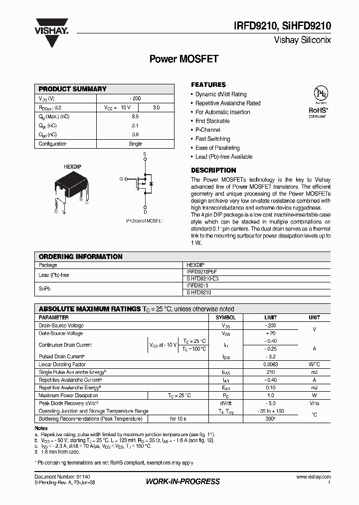 IRFD9210_4406653.PDF Datasheet