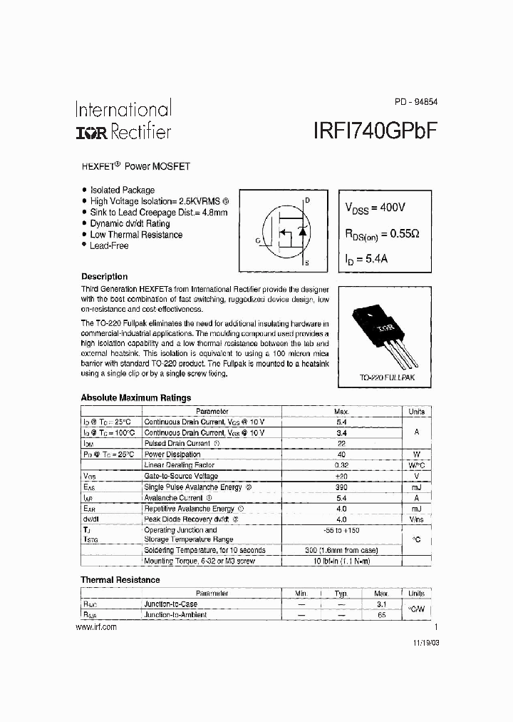 IRFI740GPBF_4310233.PDF Datasheet