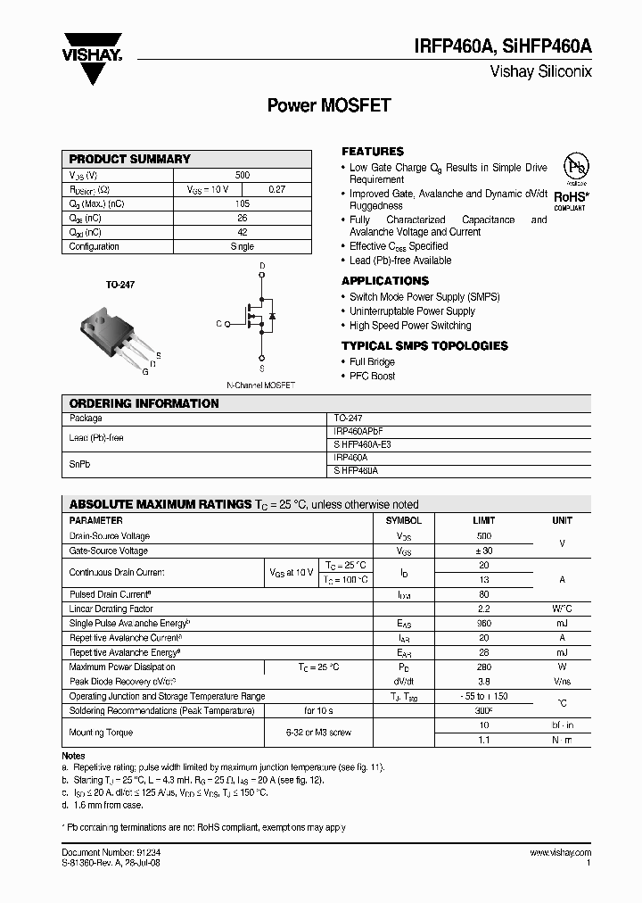 IRFP460A_4249810.PDF Datasheet
