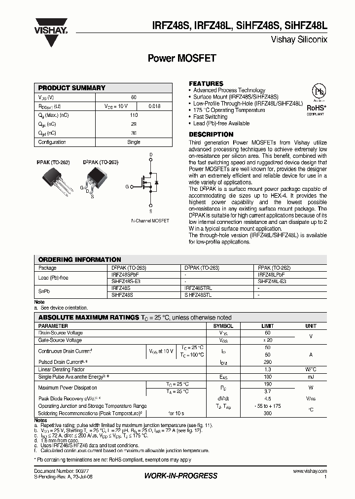 IRFZ48STRL_4377807.PDF Datasheet