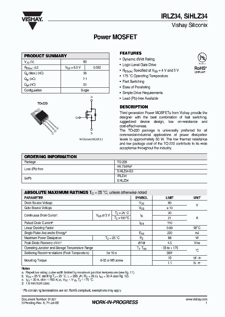 IRLZ34_4266990.PDF Datasheet