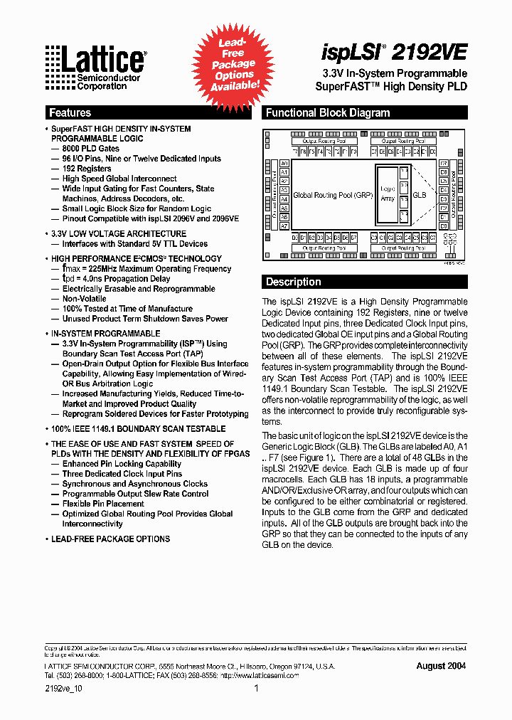 ISPLSI2192VE100LB144_4220318.PDF Datasheet