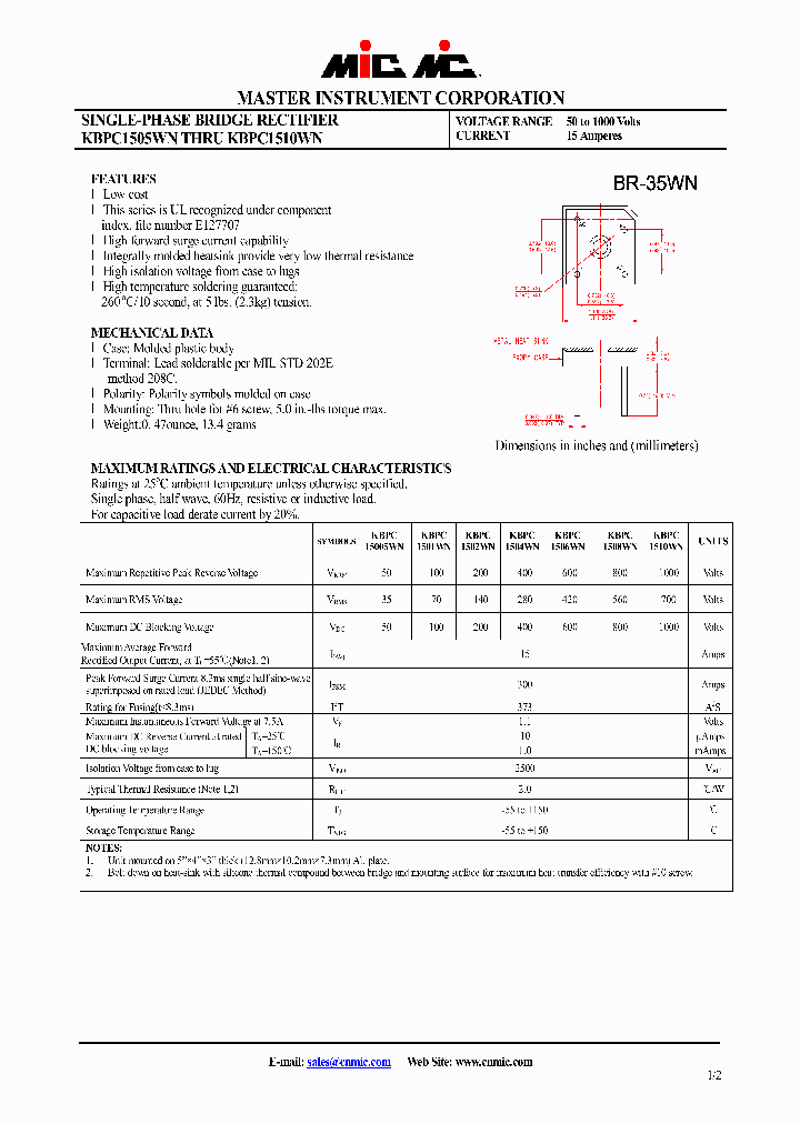 KBPC1504WN_4871679.PDF Datasheet