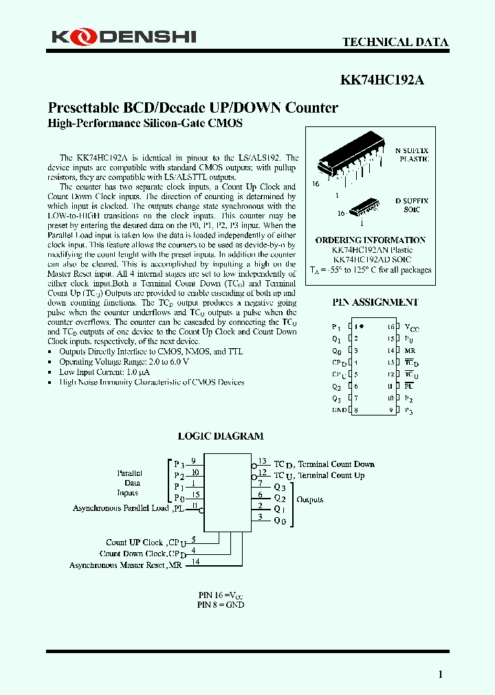 KK74HC192AD_4356469.PDF Datasheet