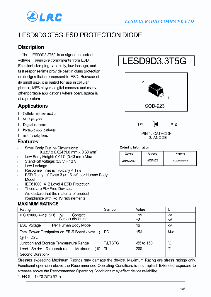 LESD9D33T5G_4447921.PDF Datasheet