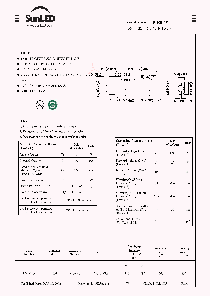 LMR61W_4246025.PDF Datasheet